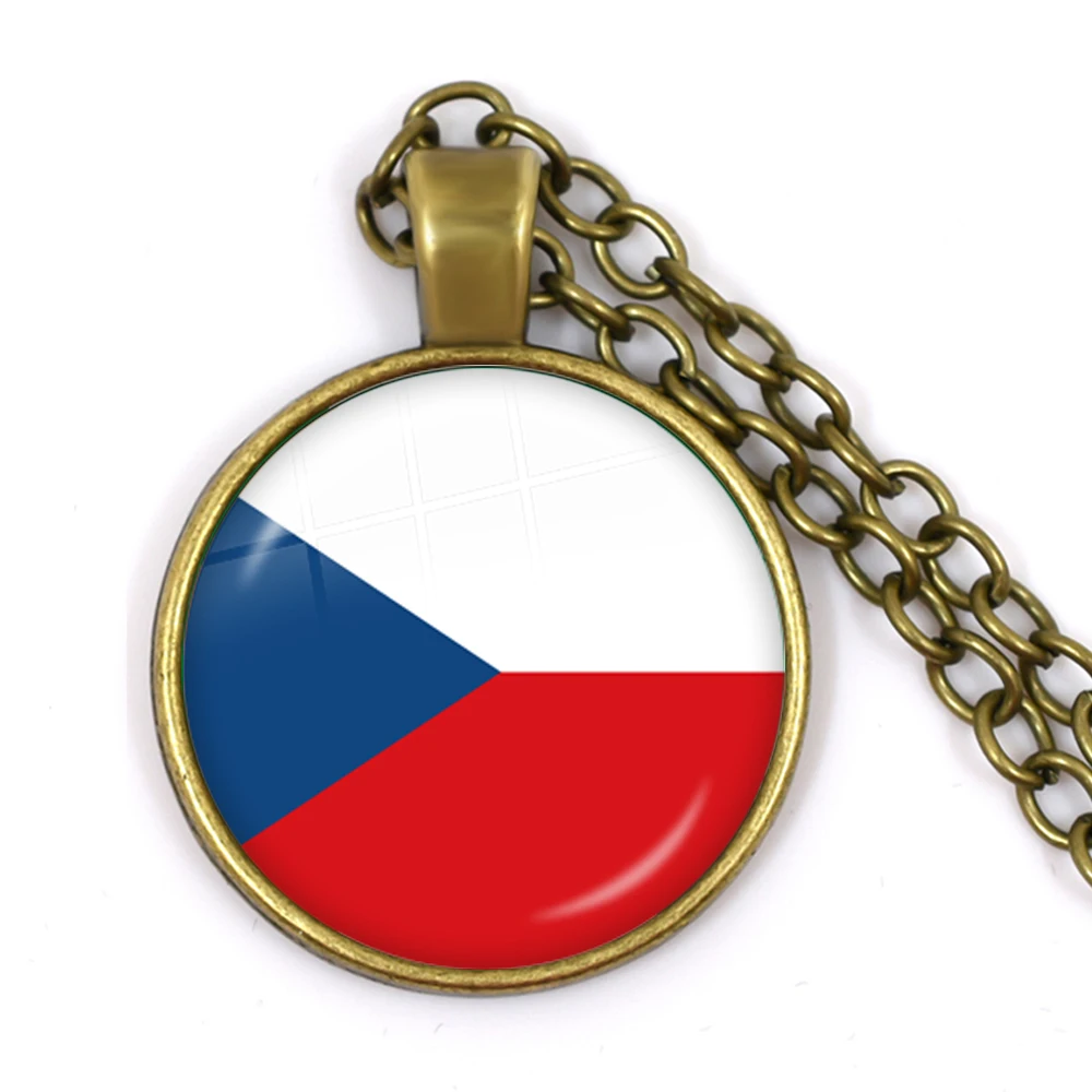 Национальный кулон в форме флага ожерелье Грецию, Джордан, Италию, Нигерию, Германию, Иран, Чешскую страну, литовские ювелирные изделия для женщин подарок для девочек - Окраска металла: 24