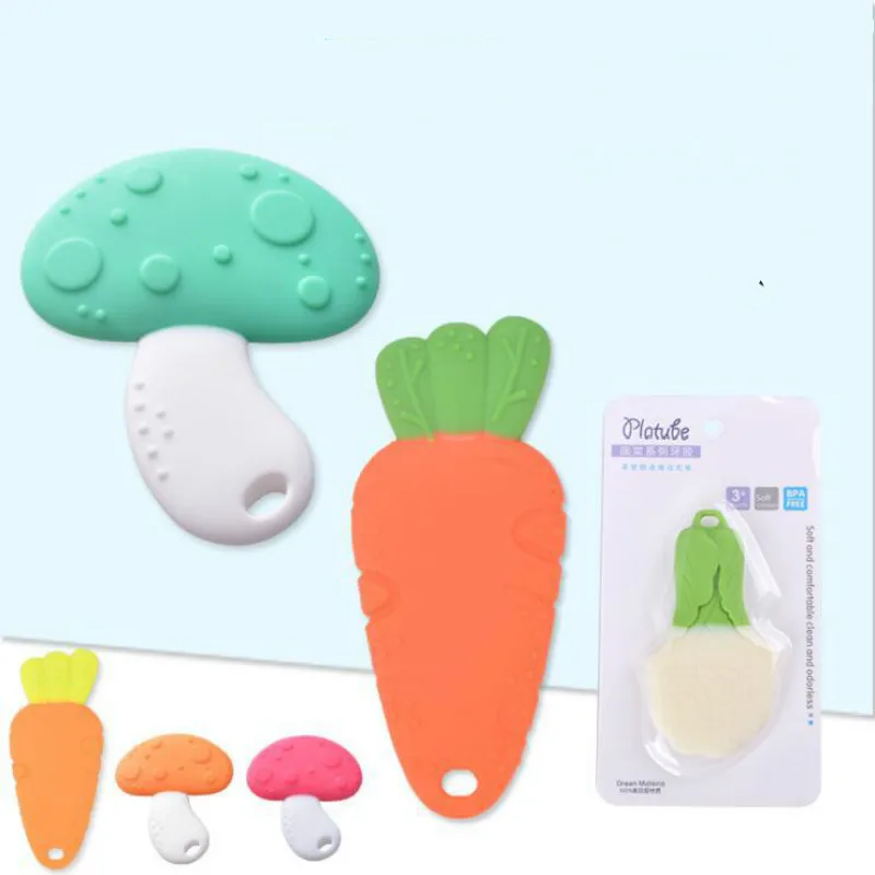 Детские Силиконовые Прорезыватели овощи морковь форма детский прорезыватель