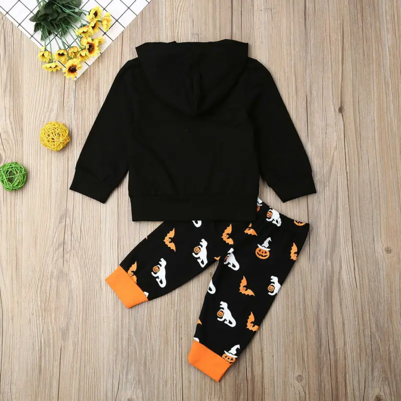 Halloween Clothes Baby Boys Clothes Costume Dinosaur Hooded Sweatshirt Tops + Pants Outfit Set 2pcs 0-24 montsh