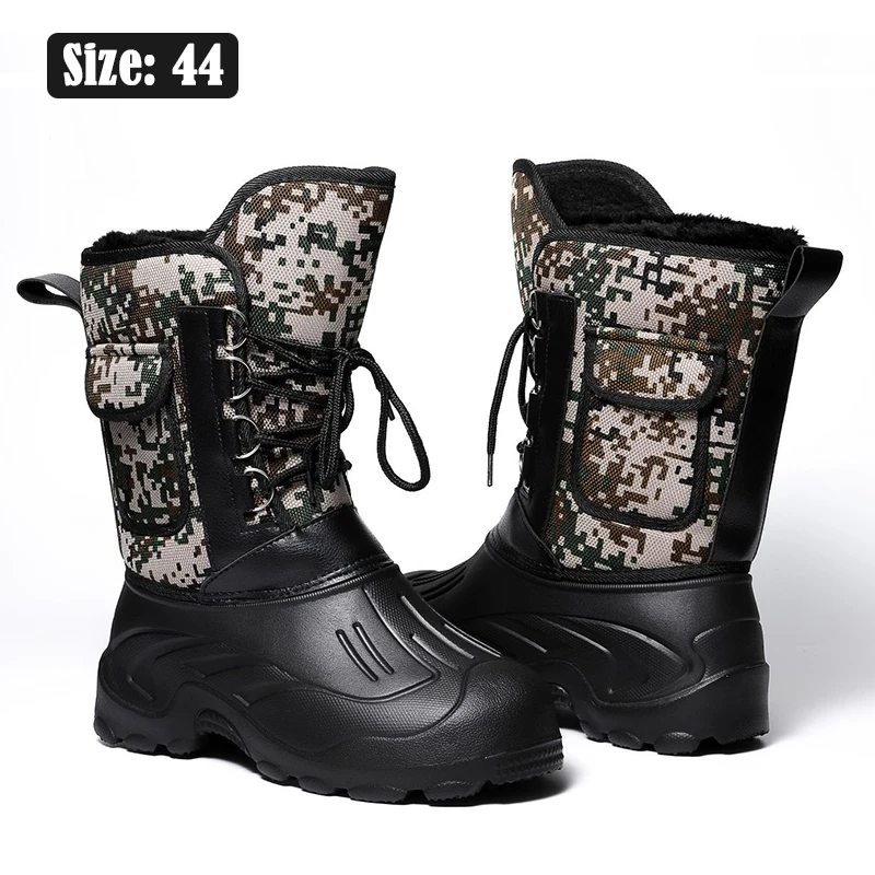 Бархатная теплая зимняя обувь; зимняя обувь для рыбалки; водонепроницаемые Нескользящие резиновые сапоги для рыбалки; Уличная обувь для рыбалки - Цвет: Style A-44