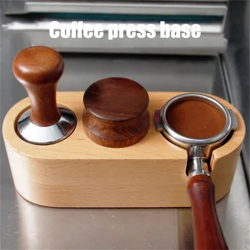 

Manual Wood Coffee Tamper Holder Base Mat Barista Coffee Espresso Tampering Latte Art Pen Tamper Holder Home Coffee Accessories