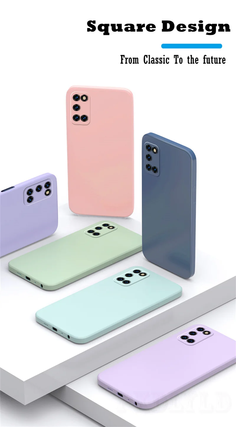 Thời Trang Gọng Vuông Silicone Ốp Lưng Điện Thoại Samsung Galaxy S21 S22 Cực S20 FE S10 Lite Note 20 10 Plus a51 A71 A52 Bìa Mềm samsung cute phone cover