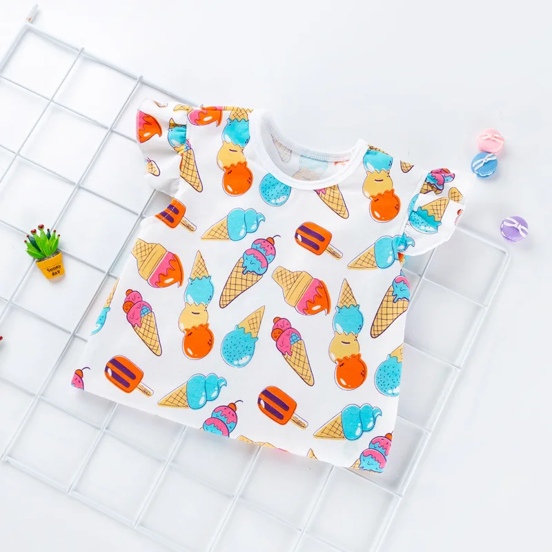 

Clothes for Babies Spring And Autumn New Style Baby Fly Sleeve Onesie Printed Crawling Clothes INS Childrenswear Newborns Clothi