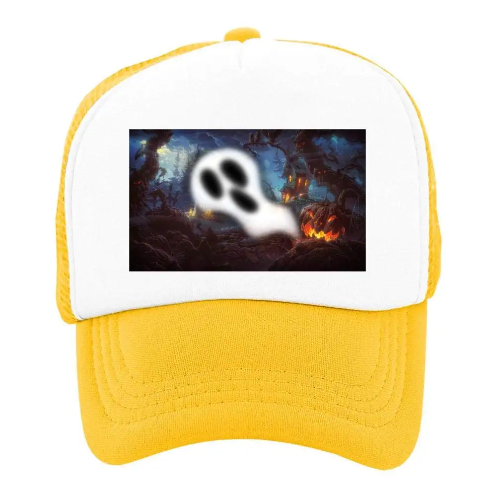 Хэллоуин потрясающий и страшный призрак летняя Защита от солнца для детей, бейсбольная сетка шляпа для мальчиков и девочек