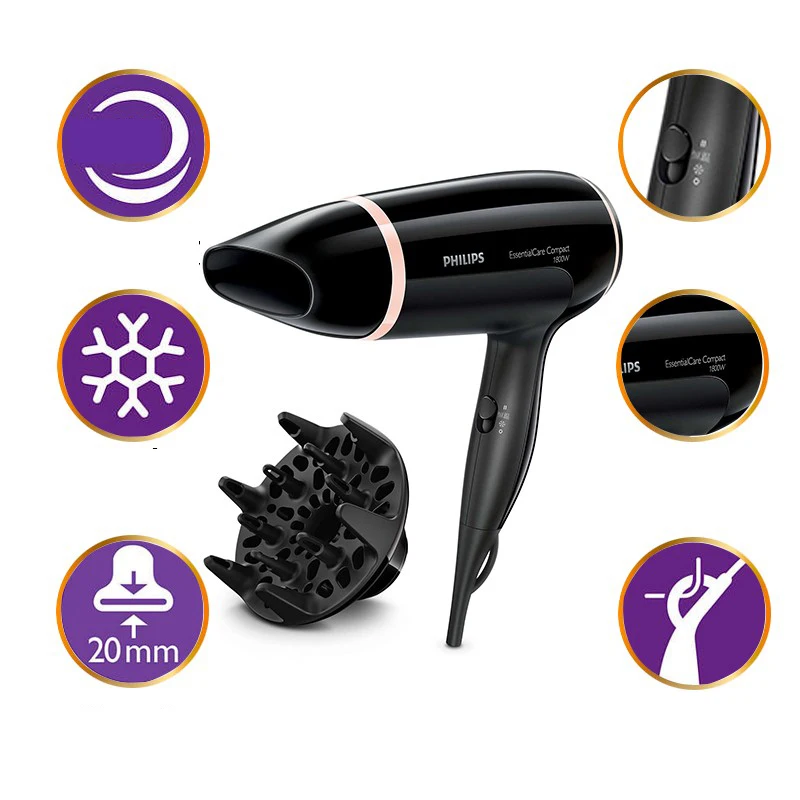 PHILIPS secador de pelo BHD009/05 con aire caliente y frío de alta  potencia, 1800W, temperatura constante, cuidado del cabello, 3 engranajes,  para el hogar|Secadores de pelo| - AliExpress