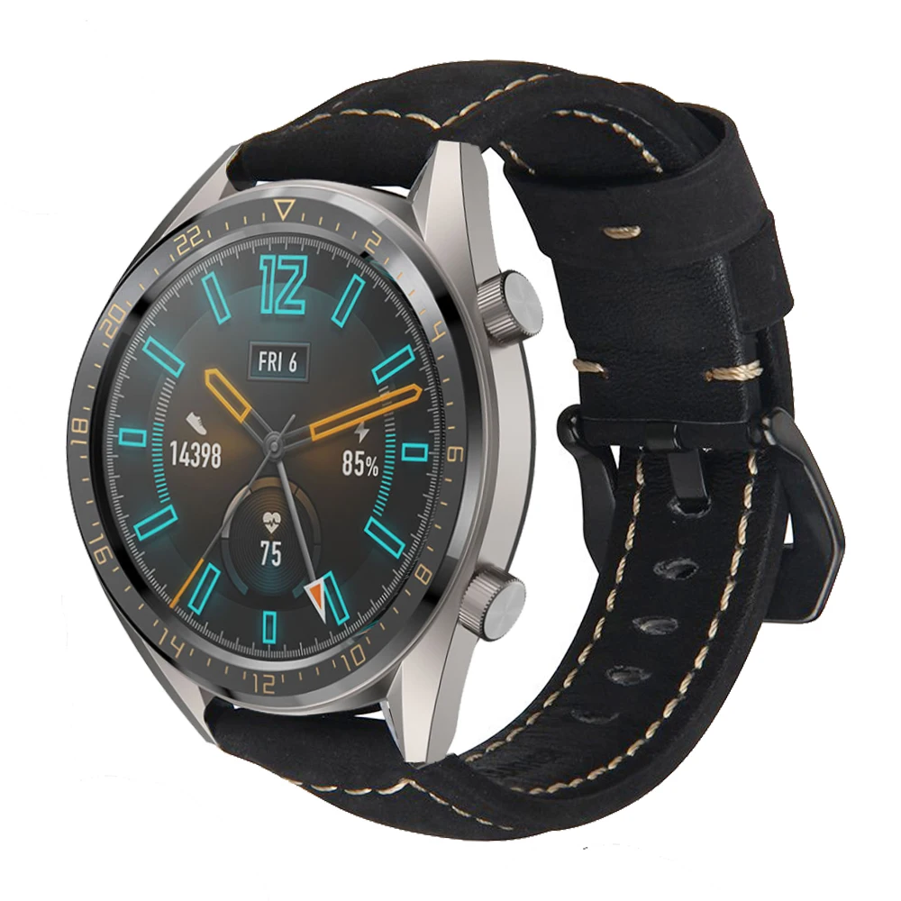 Кожаный ремешок для huawei Watch gt smart watch ремешок для Xiaomi Huami Amazfit 2/2S наручный ремешок gear S3 браслет ремешок для часов