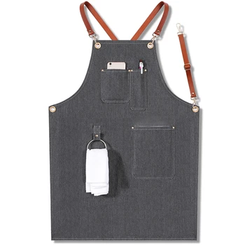 

Denim BBQ Cleaning Apron Cooking Apron Kitchen Bib Chef Florist Bartender Neutral Cowboy Antifouling Waiter