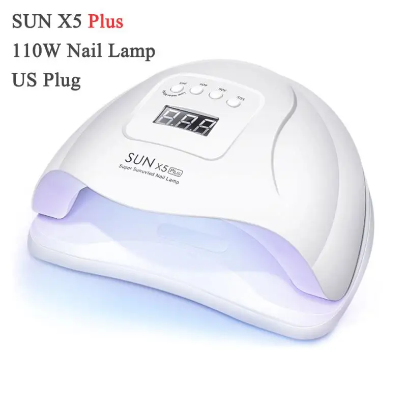 SUN X5 Plus светодиодная УФ-лампа для ногтей 6 Вт/110 Вт Сушилка для ногтей ЖК-дисплей ледяная лампа для маникюра гелевая лампа для ногтей лампа для сушки геля Прямая поставка - Цвет: 110W White US