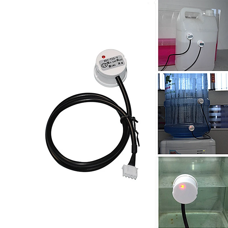 Non-contact liquid level sensor, container sensing water level, liquid sensing switch control