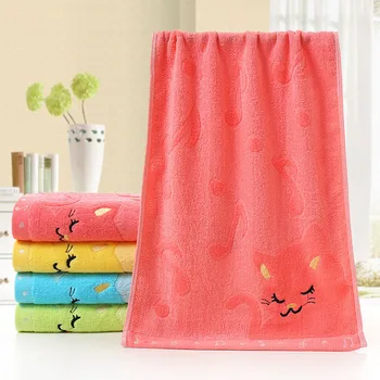 

25*50cm Cartoon Children's Towel Children's Jacquard Embroidery Notes Jacquard Notes Cat Small Towel