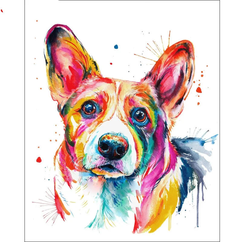 5D DIY squareround Diamond Painting Watercolor corgi dog Cross Stitch Diamond Embroidery Pattern Rhinestone
