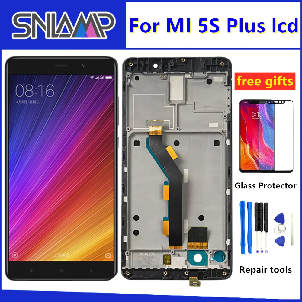 Оригинал для 5 7 &quotXiao mi 5s Plus ЖК-дисплей + сенсорная панель дигитайзер с рамкой Xiaomi |