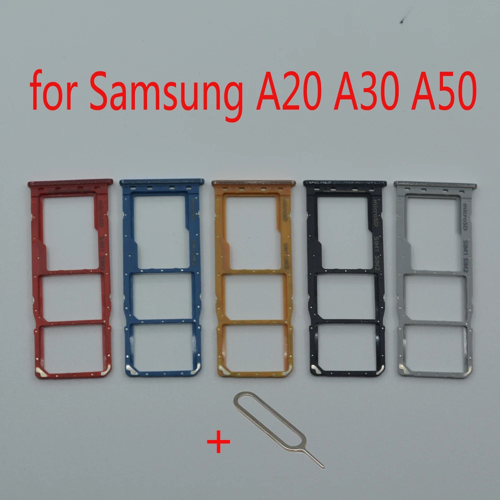 Слот для sim-карты для samsung Galaxy A20 A30 A50 A205 A305 A505 адаптер карты Micro SD Держатель Аксессуары