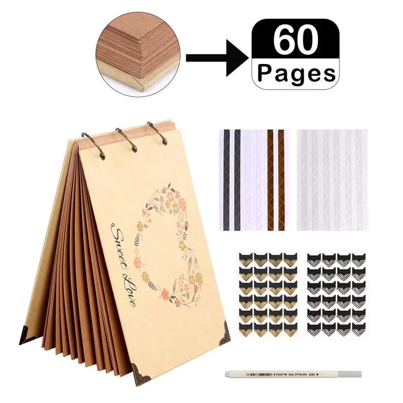 Ye Guest Book OurWarm, 60/80 страниц, сделай сам, свадебный фотоальбом, крафт-бумага, гостевая книга, юбилей, подарки на день рождения, дорожная книга с памятью, книга с подписью - Цвет: Ye Guest Book