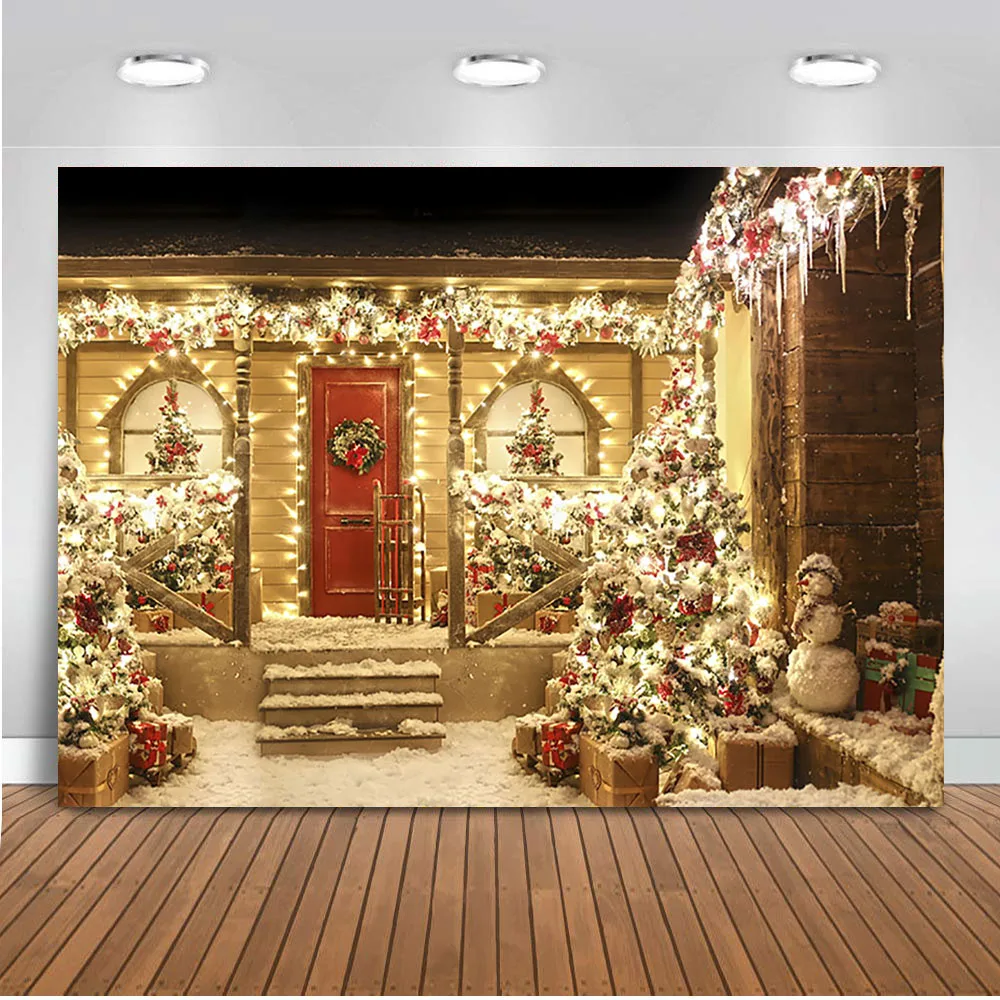 

Neoback Glitter Christmas Backdrop for Photography Door Background for Photo Studio Merry Christmas Decoration for Family Party