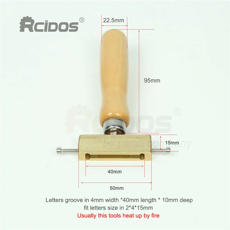 RCIDOS Hand Fire heat up Brass letters Hot foil Stamping toolsRomantic book side arc stamping foil transfer print coding tools