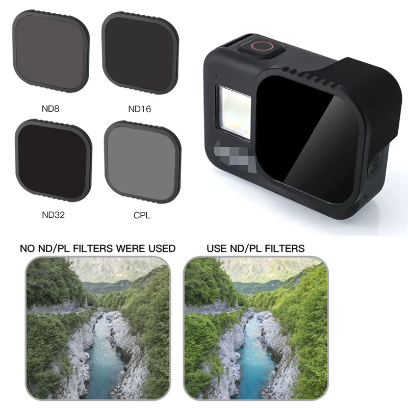 Оптическое стекло CPL ND8 ND16 ND32 набор фильтров для GoPro Hero 8 Black аксессуары для камеры
