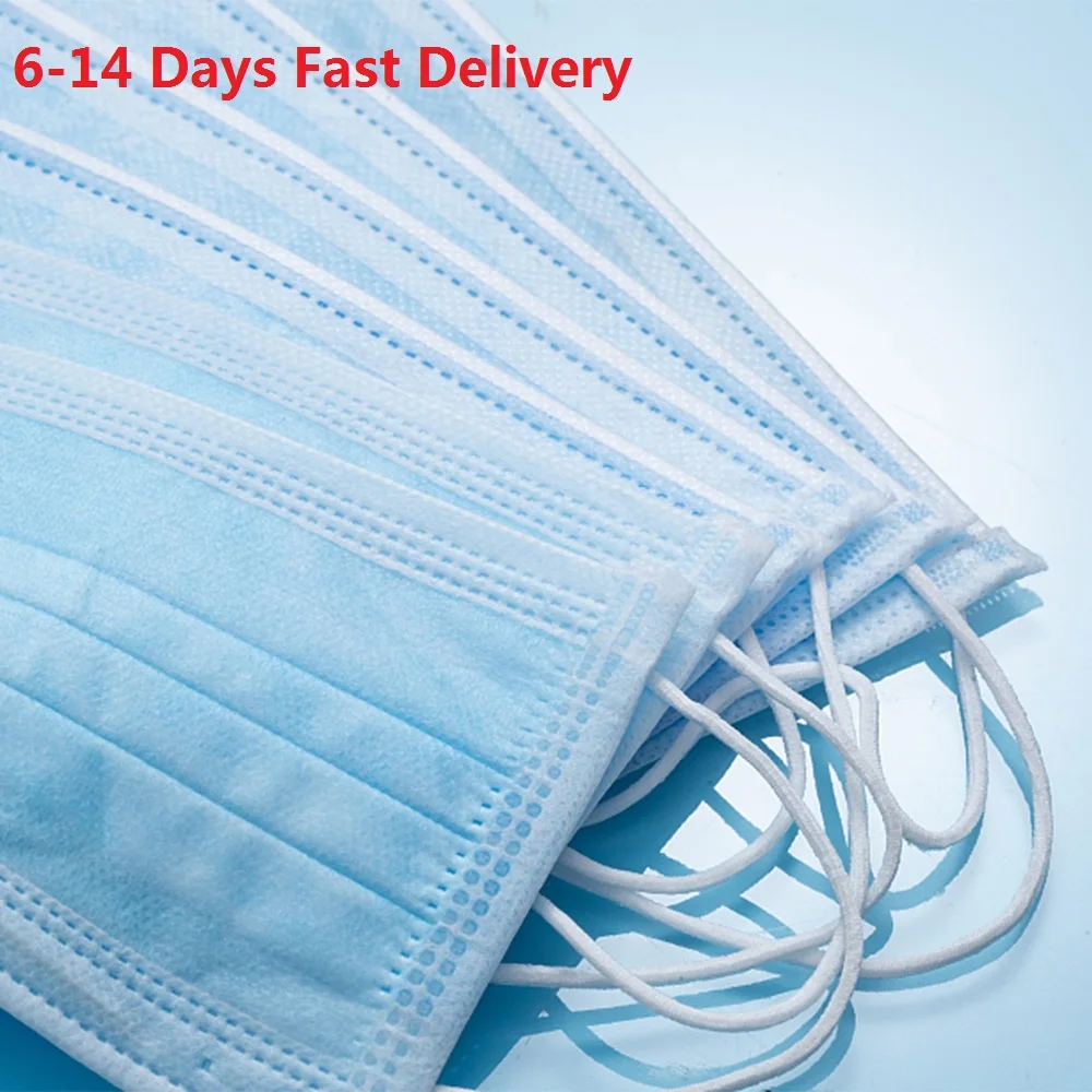 

Fast Delivery Disposable Anti Dust Mask 3-layer Non Woven Meltblown Cloth Masks Earloops Face Mask