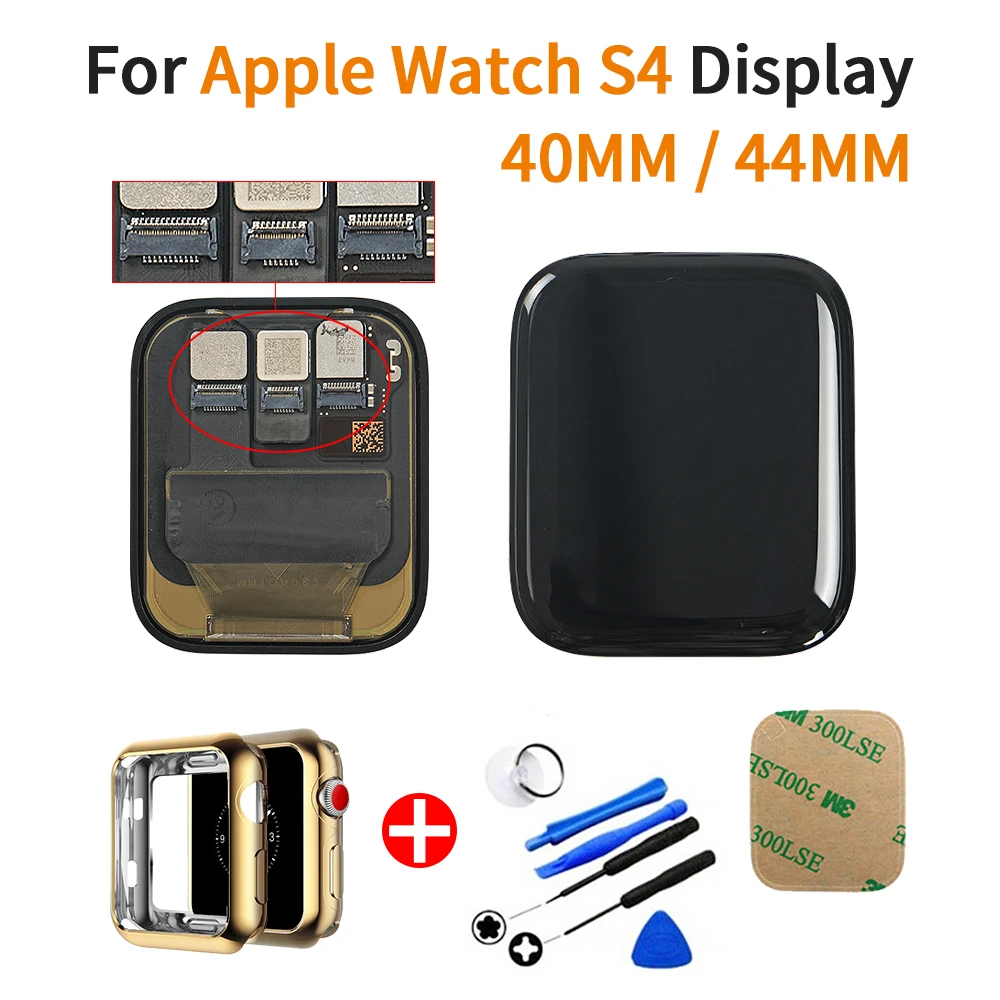Lte/ Gps For Apple Watch Series 4 Lcd Touch Screen Digitizer Assembly For Watch  Series 4 Lcd With Adhesive+tpu Cover+tools - Mobile Phone Lcd Screens -  AliExpress