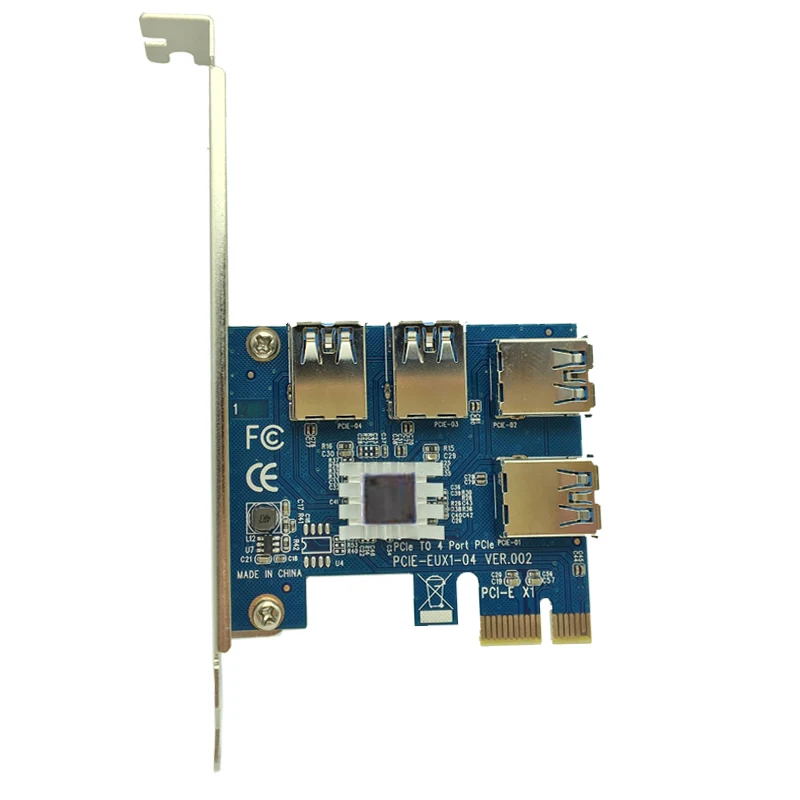 Новый PCIe от 1 до 4 16X Riser Card PCI-E 1X USB 3 0 переходная карта плата разветвителя адаптера
