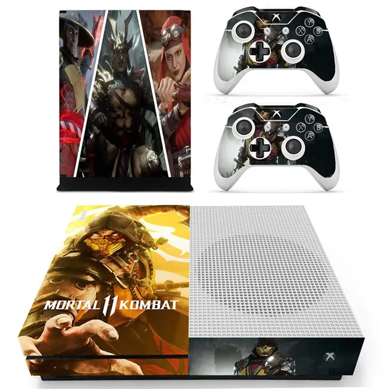 Mmoral Kombat 11 наклейка на кожу для Microsoft Xbox One S консоль и 2 контроллера для Xbox One тонкая виниловая наклейка на кожу