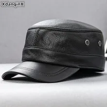XdanqinX мужская плоская кепка шляпа из натуральной кожи армейские военные шапки простая модная овечья кожа брендовая бейсболка папа шапка бейсболка кепка
