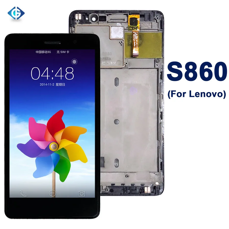 ЖК дисплей 5 3 дюйма с рамкой для Lenovo S860 сенсорным экраном и дигитайзером в сборе