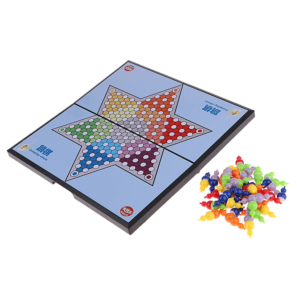 Magnetic Folding Chinese Checkers Strategy Board Game for Up to Six Players