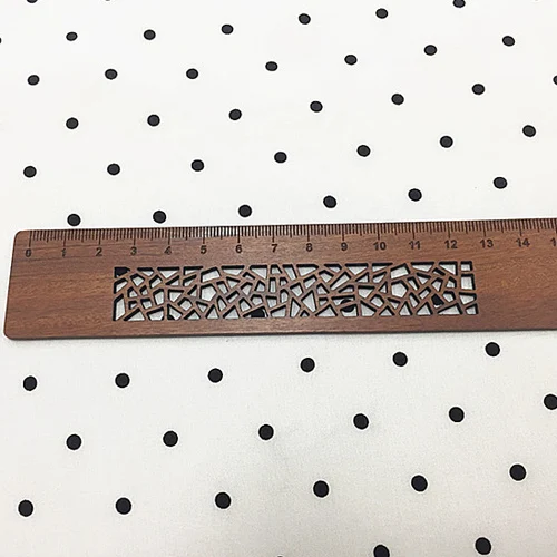 Мини Черный Узор в горошек на белой подошве шелковый креп de chine ткань SCDC1048|Ткань| |