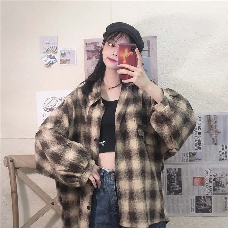 Фотосессия фабричная цена Управление 5 Осенняя стиль Harajuku-Стиль Повседневное записная книжка С ПЕРЕПЛЕТОМ с Fit, шерстяная одежда, рубашка с длинными рукавами Винтаж шерстяные J