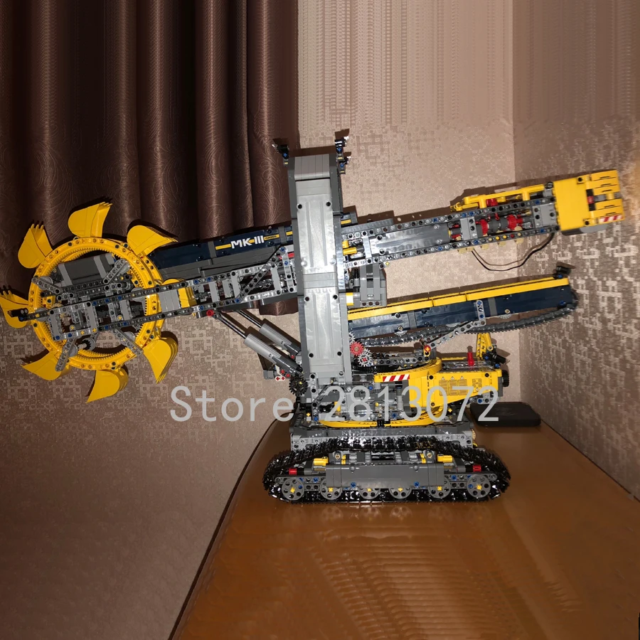20015, серия Technic, ковшовый колесный экскаватор, 3929 шт., строительные блоки, кирпичи, игрушки, совместимые с 42055
