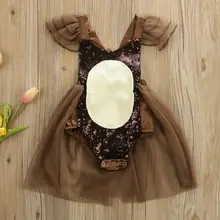 Блестящий комбинезон для новорожденных девочек; бальное платье-пачка; сетчатые платья принцессы; одежда для детей 0-24 месяцев