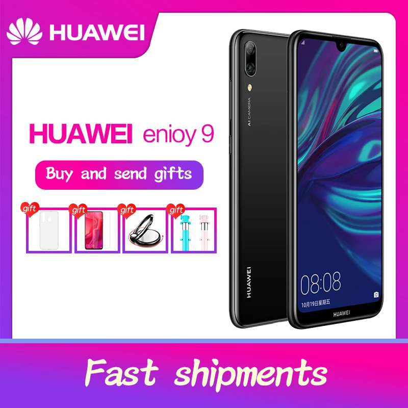 Смартфон huawei Enjoy 9 с глобальной прошивкой, 6,26 дюймов, Android 8,1, Восьмиядерный мобильный телефон, Bluetooth, двойная карта, двойной резервный телефон