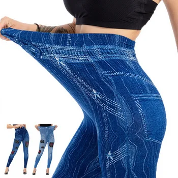 

Women Leggings 2020 Stripe Patch letter Printing Pencil Pants Skinny Jeans Trousers Female Low Waist Casual Denim Legging