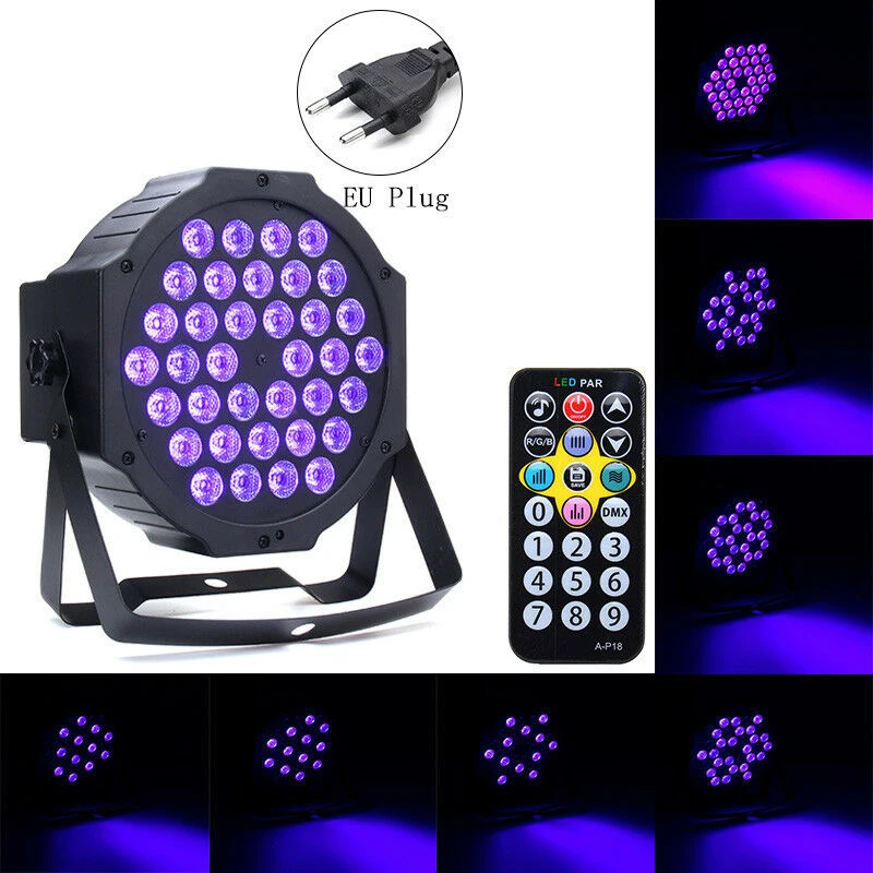 36 Led ультрафиолетовый свет Dmx512 реагирующий на звук сценического освещения ночного клуба, бара Dj шоу, ЕС Plug