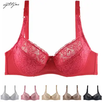 

Softrhyme Floral Lace Bras For Women Large Cup Bh Full Coverage Brassiere Sexy Underwear No-Padded Lingerie Underwire Bralette