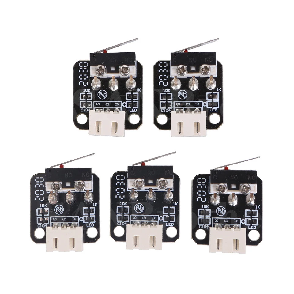 5Pcs X/Y/Z Axis End Stop Limit Switch 3Pin N/O N/C Control Easy to Use Micro Switch for CR-10 Series Ender 3D Printer parts