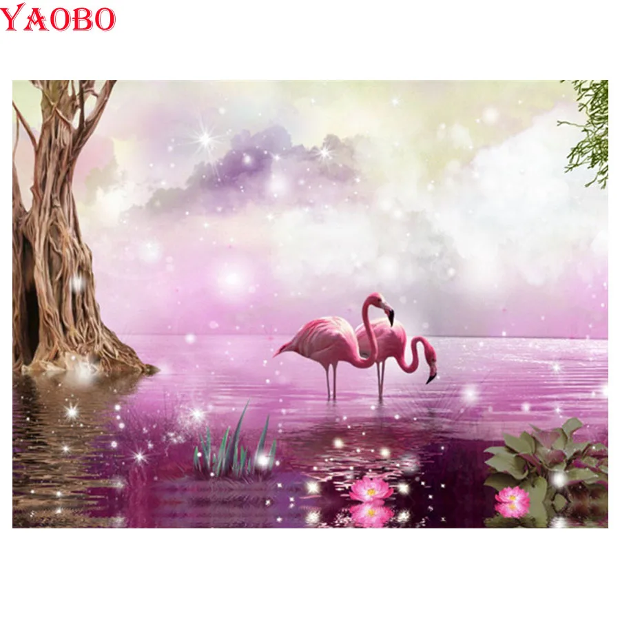 Animal Flamingo Diamond Painting Full Square/Round DIY Embroidery beaded Cross-stitch Mosaic Pictures By Numbers | Дом и сад