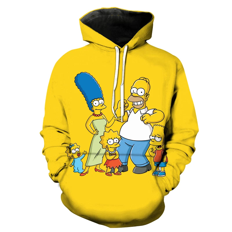 Sudadera con estampado 3D de dibujos animados para hombre y mujer, suéter capucha la serie de Anime de Homer, hip hop, ropa informal para Otoño e Invierno|Sudaderas con capucha y