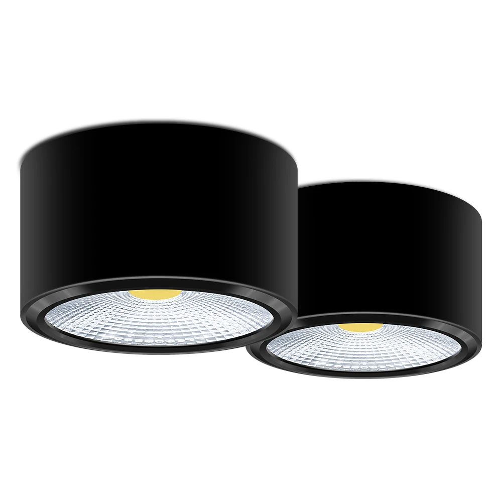 [DBF] ультратонкий Светодиодный крепление для изогнутой поверхности COB Epistar Dimmable 3W 5W 7W 10W 110 V/220 V потолочный светильник 3000 K/4000 K/6000 K - Цвет корпуса: Черный