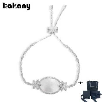 

Kakany 2020 New Fashion Mother-of-pearl Flower Adjustable Natural Mother-of-pearl Bracelet Zircon Monaco Ladies Charm Jewelry