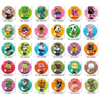 

Animal Crossing Card (091 to 120) Amiibo ntag215 Card Work for NS Games Series 1