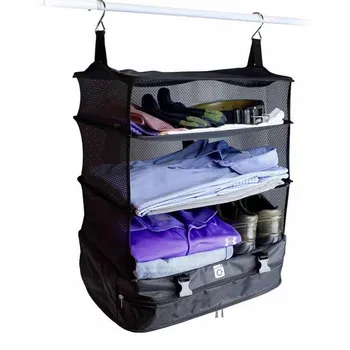 

Home energy clothing travel storage bag three layer hanging bag travel storage Makeup Travel Portable beauty mobile phone storag