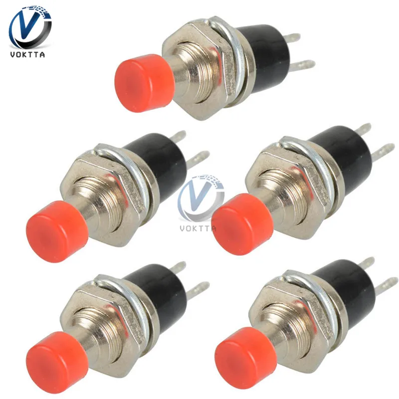 5pcs/lot Red/White/Yellow/Green/Blue PBS-110 Lockless ON/OFF Push Button Switch Press the Reset | Обустройство дома