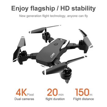 S60 4K Video de 1080P cardán de la Cámara Dual de HD profesional Drone RC Drone FPV 2,4G WIFI Quadcopter regreso con una sola tecla plegable