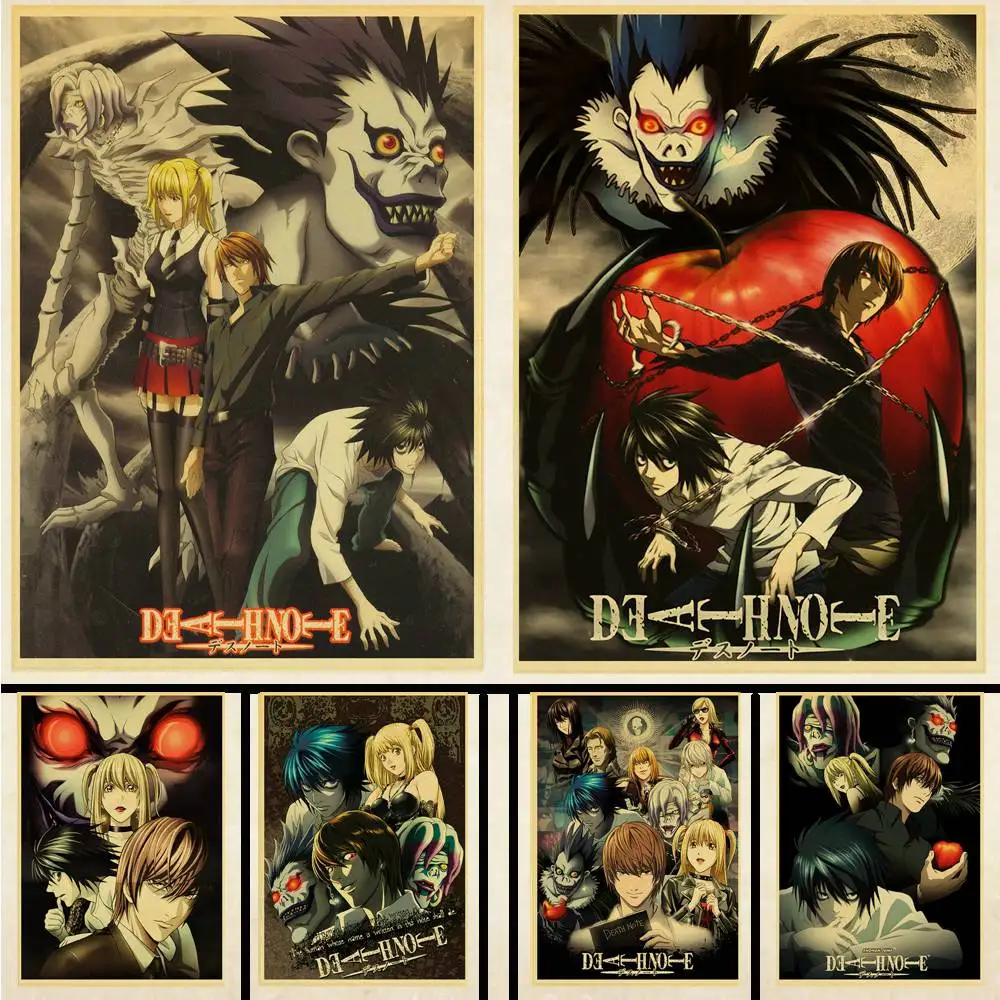 Death Note Poster Kraft Paper Art Printed Retro Posters Home /Room /Bar Decor Wall Stickers