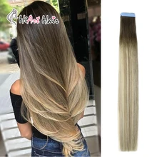 HiArt 2,5 г/шт. волосы для наращивания на ленте, человеческие волосы remy Balayage, волосы для наращивания на двойной ленте, прямые волосы для наращивания 1" 20" 22"