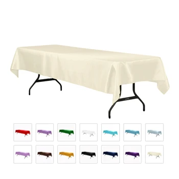 

145X305CM Satin Charmeuse Table Covers Tablecloth Overlay for Home Wedding Restaurant Party Christmas Satin Fabric Decoration