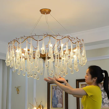 

Modern Crystal Chandelier Living Room lustres de cristal Decoration French Pendants and Chandeliers Home Lighting Indoor Lamp