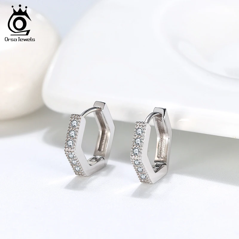 Серьги кольца из серебра 925 пробы с фианитами|Серьги-кольца| |